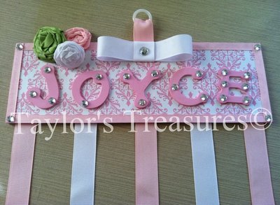 Taylor's Treasures Personalized Hair Bow Holder
