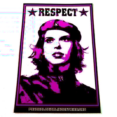 Respect - xl vinyl sticker - green red or fuchsia - by psychological industries