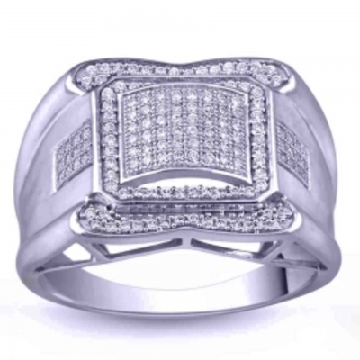 Men's micro pave diamond ring - 0.50ct