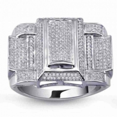 Men's pave diamond ring - 0.65ct