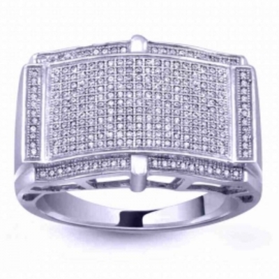 Men's pave diamond  ring - 0.63ct
