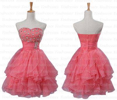 short homecoming dress, watermelon prom dress, lovely prom dress, junior homecoming dress, cheap homecoming dress, homecoming dresses, PD15101