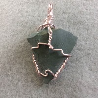 Wire Wrapped Stone Arrowhead Pendant - Thumbnail 1