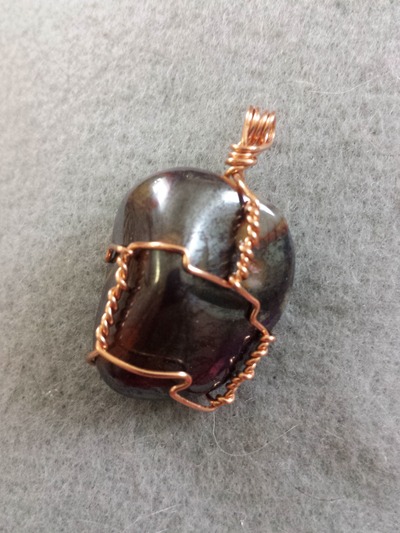 Wire Wrapped Muggle Stone Pendant