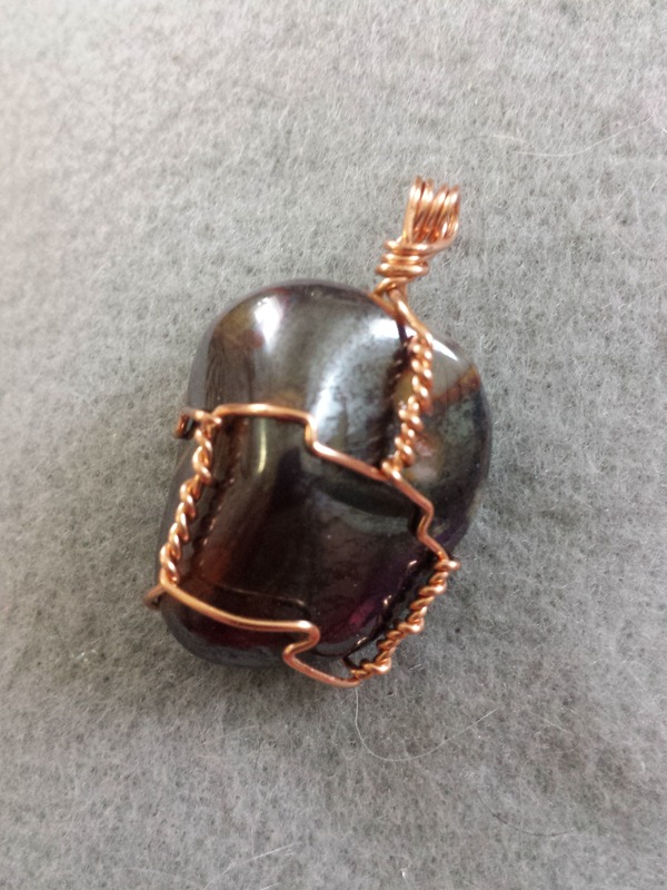 Wire Wrapped Muggle Stone Pendant