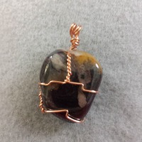 Wire Wrapped Muggle Stone Pendant - Thumbnail 1
