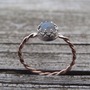Grey Moonstone Ring with Crown Bezel and Twisted Band.-1