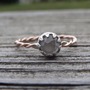 Grey Moonstone Ring with Crown Bezel and Twisted Band.-3