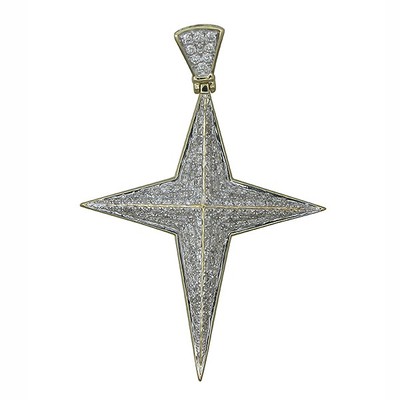 10kt white gold diamond star pendant 
