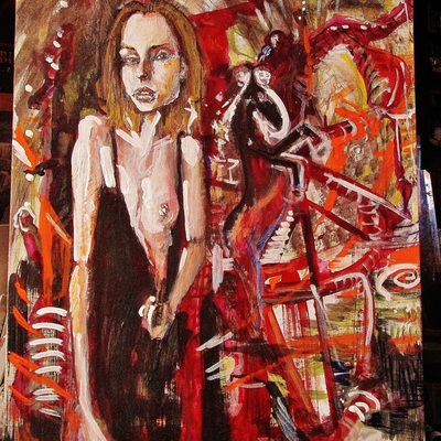 The playful present tense, a painting