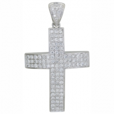 White gold diamond cross - 2.62ct
