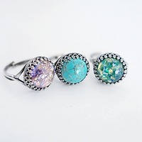 *SALE* Round Teal Matrix Ring - Thumbnail 1