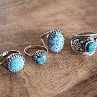 *SALE* Round Teal Matrix Ring - Thumbnail 3