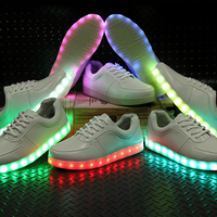 Korea fashion couples LED colorful fluorescent USB charging light shoes - Thumbnail 2
