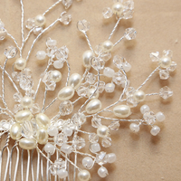 Vintage Style Swarovski Pearl Bride Rhinestone Crystal Wedding Hair Comb - Thumbnail 4