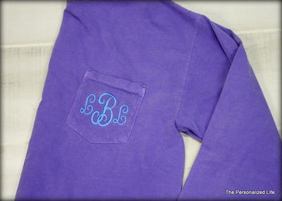 Comfort Colors Long Sleeve Monogrammed Pocket T-Shirt
