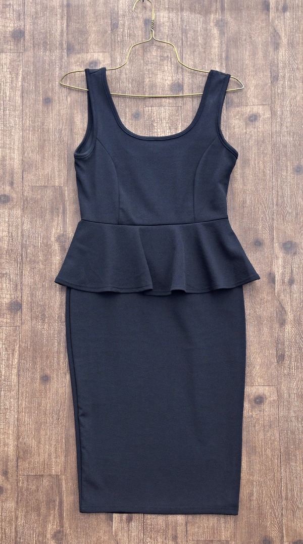 Pink/Black Peplum Dress