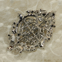 Clear or AB Rhinestone Crystals Bridal Wedding Cake Oval Vintage Pendant Brooch Pin - Thumbnail 2