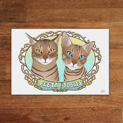 2 cat portrait crest