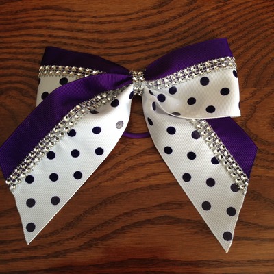 Purple and white dots with rhinestones