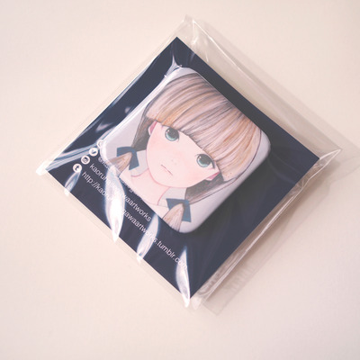 Strawberry things square badge