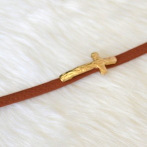 Leather Cross Bracelet
