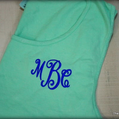 Comfort colors monogrammed tank top