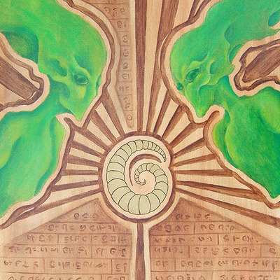 Goldenworm with green beings-page from the book of gosh - Thumbnail 5