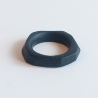 Black Clay Ring RG0921 - Thumbnail 4