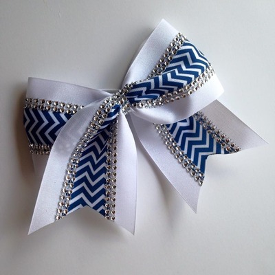 White with navy chevron and rhinestones - Thumbnail 5