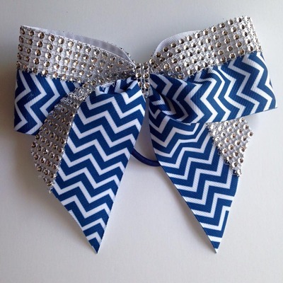 Navy chevron with extra rhinestones and white backing