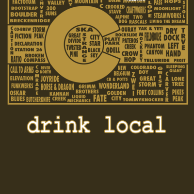 Drink local- colorado beer t-shirt