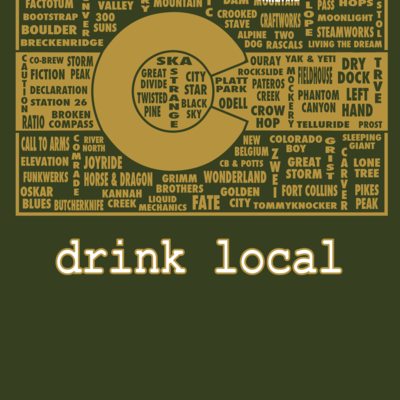 Drink local- colorado beer t-shirt