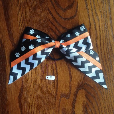 Glitter Black Chevron, Black/White Paws, and Glitter Orange