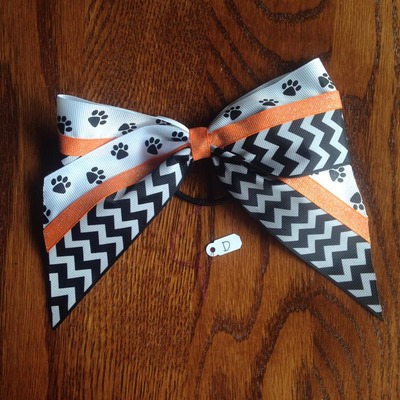 Black Chevron, White/Black Paws, and Glitter Orange