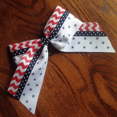 Red, white, and navy with stars, chevron, and dots
