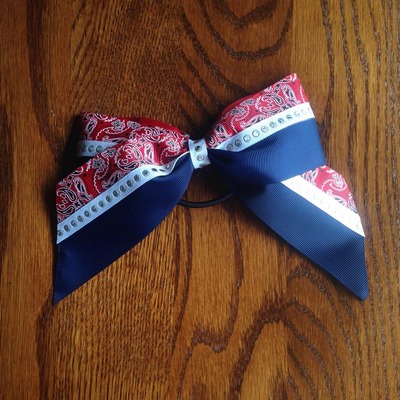 Red, white, navy- paisley and iridescent dots - Thumbnail 4