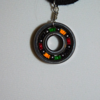 Rasta skate bearing necklace