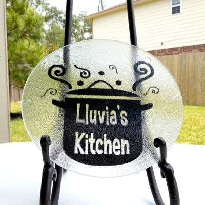 Round glass kitchen cutting board