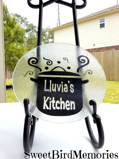 Round glass kitchen cutting board