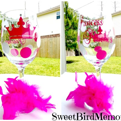 Princess theme wine glass 