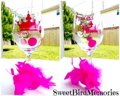 Princess theme wine glass 