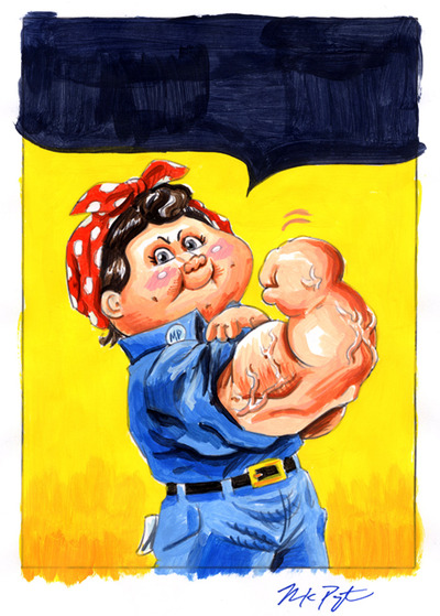 Ripped ROSIE / Assembly LYNN v2.0 Color Rough- CUSTOM Garbage Pail Kids