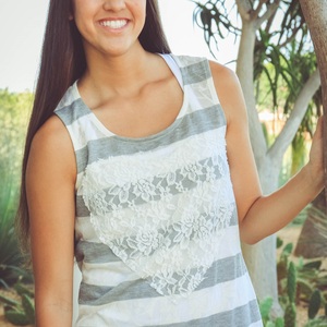 Striped Heart Tank Top - Thumbnail 1