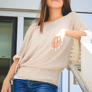 Dolman Top with Lace Trim - Thumbnail 2