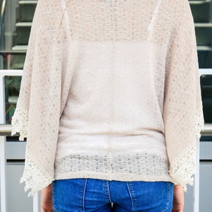 Dolman Top with Lace Trim