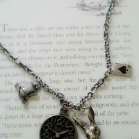 Alice in Wonderland Mad Tea Party March Hare & Mad Hatter Necklace - Thumbnail 1