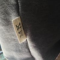 Raw-Edged Crewneck w/Vegan Leather Sleeves - Thumbnail 2