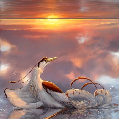 8x10 "hold me under the sea" fantasy phoenix -  print