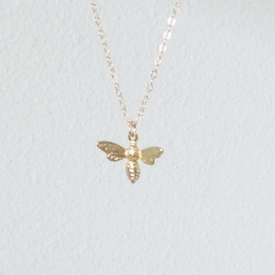 Little gold bee necklace